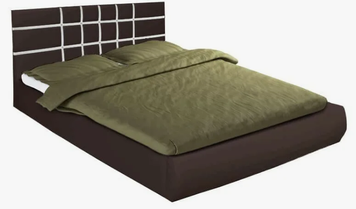 Кровать Классик 1400*2000*950  черная, ремни белые (без ортопеда)