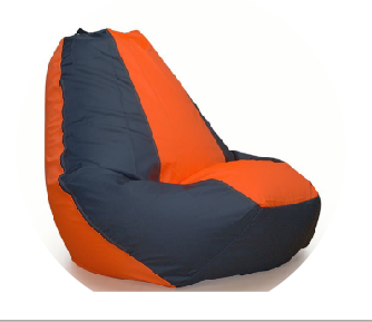 Кресло-Мешок "Груша" Real(120*80) съемный чехол (серо-оранжевый) НЕЙЛОН 