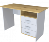 Стол однотумбовый "STIF" 3ящ белый/Дуб бунратти (левый)
