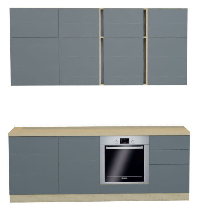 Кухня "Tokyo" МДФ Камень темный/ дуб бунратти 2,2м