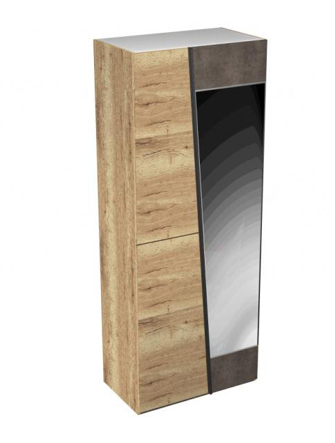 Шкаф 2 дв. спальня "Ницца" Дуб бунратти/Камень темный Зеркало справа