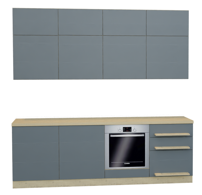 Кухня "Tokyo" ЛДСП Базальт/ дуб бунратти 2,2м