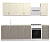 Кухня EXLUSIVE шато крем/шато латте 2,0м (Без столешницы, мойки, сушки)