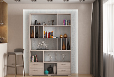 Стеллаж в интерьере