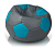 Кресло-Мешок "Мяч"Real  (85*85) съемный чехол (Серо-бирюзовый) НЕЙЛОН