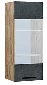 Стенка "Лофт" Подвесной шкаф со стеклом (дуб сонома)