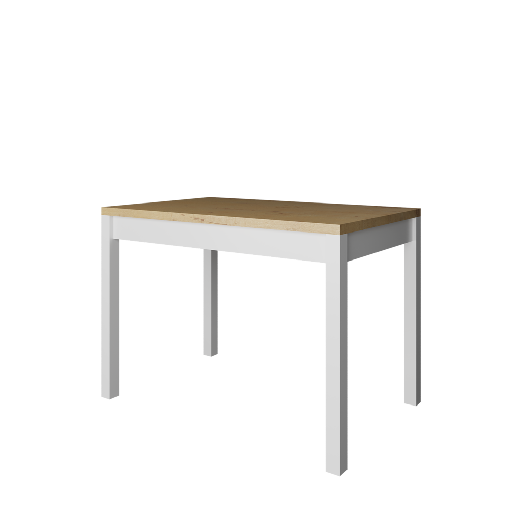 Стол обеденный "Твист" Лайт (Нераздвижной) Дуб вотан/белый (с опорами)